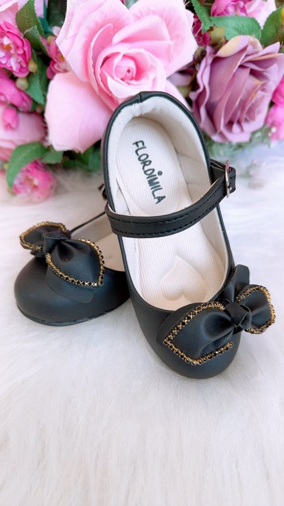 Sapatilha Flor Di Mila Lacinho Preta