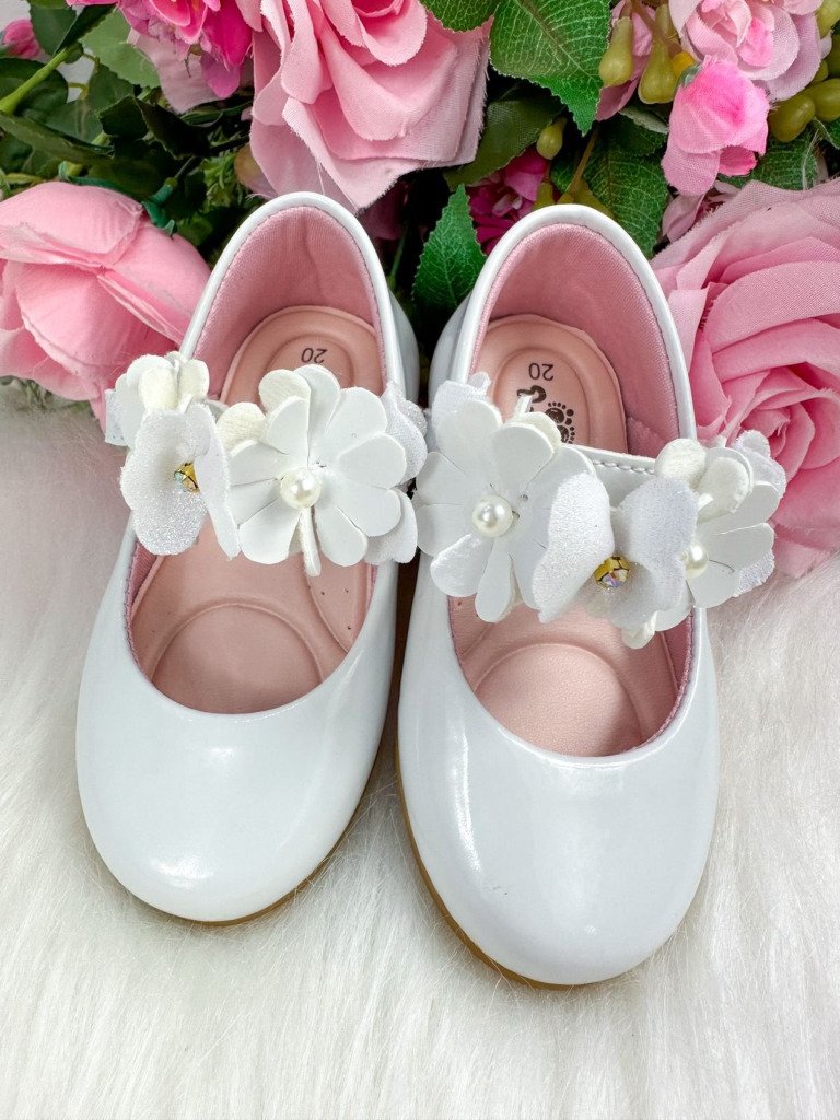 Sapatilha Doce Pe Mili Flores Brancas