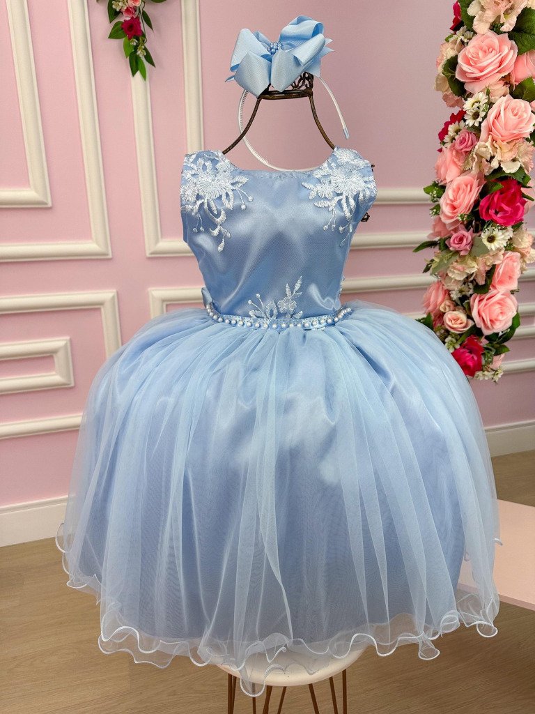 Vestido Infantil Enjoy Juvenil Helena Azul Bebe