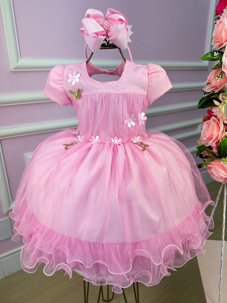 Vestido Vila Lele Jardim Encantado Alice Rosa Bebe