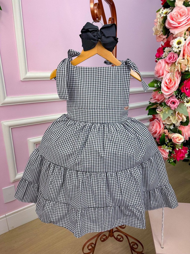 Vestido Banana Club Amelia Xadrez Preto