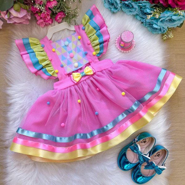 Romper/Vestido Princesa Circo -Doces -Doceria – Candy Rosa