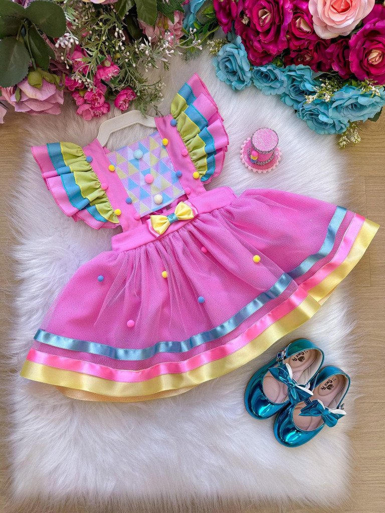 Romper/Vestido Princesa Circo -Doces -Doceria – Candy Rosa