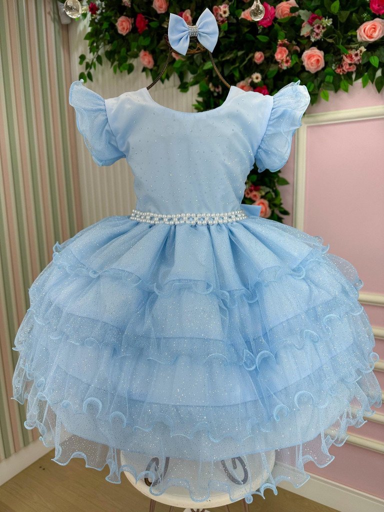 Vestido Ysa Kids Belinda Azul Bebe