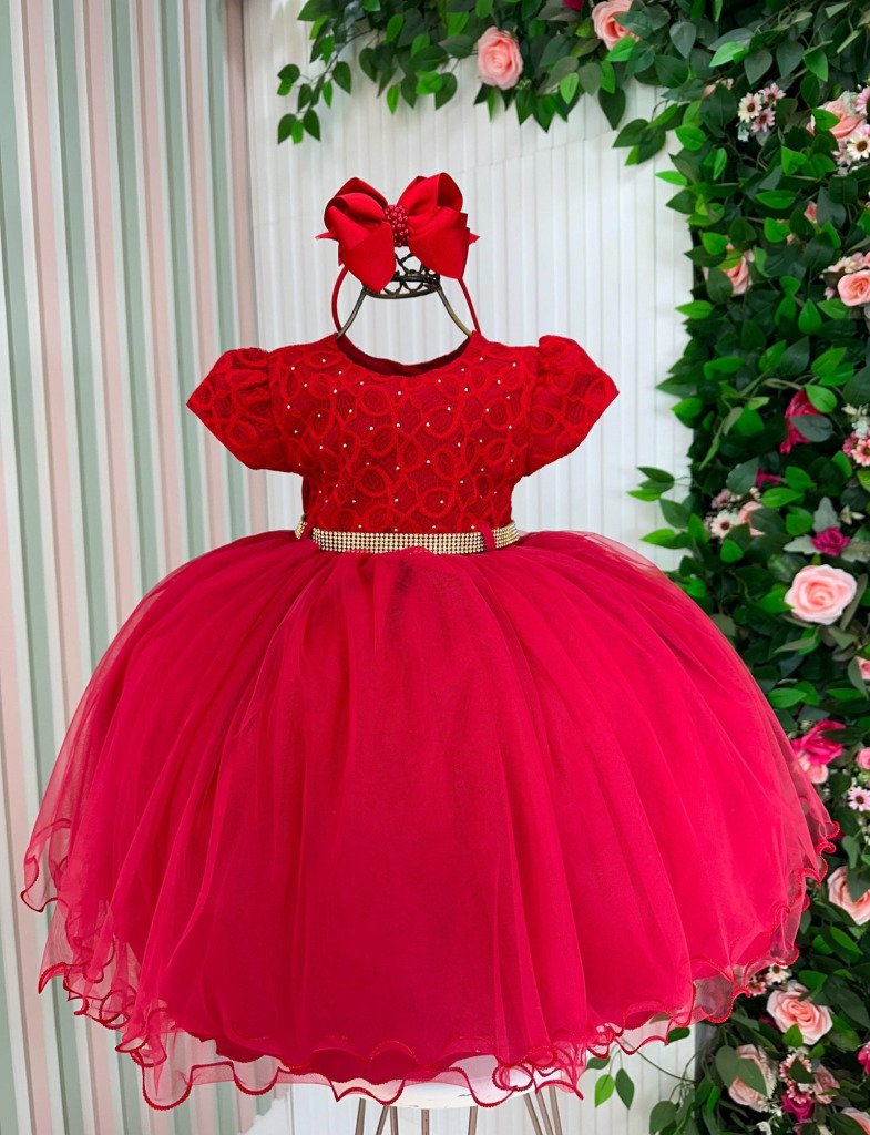 Vestido Menina Bonita Holly Vermelho