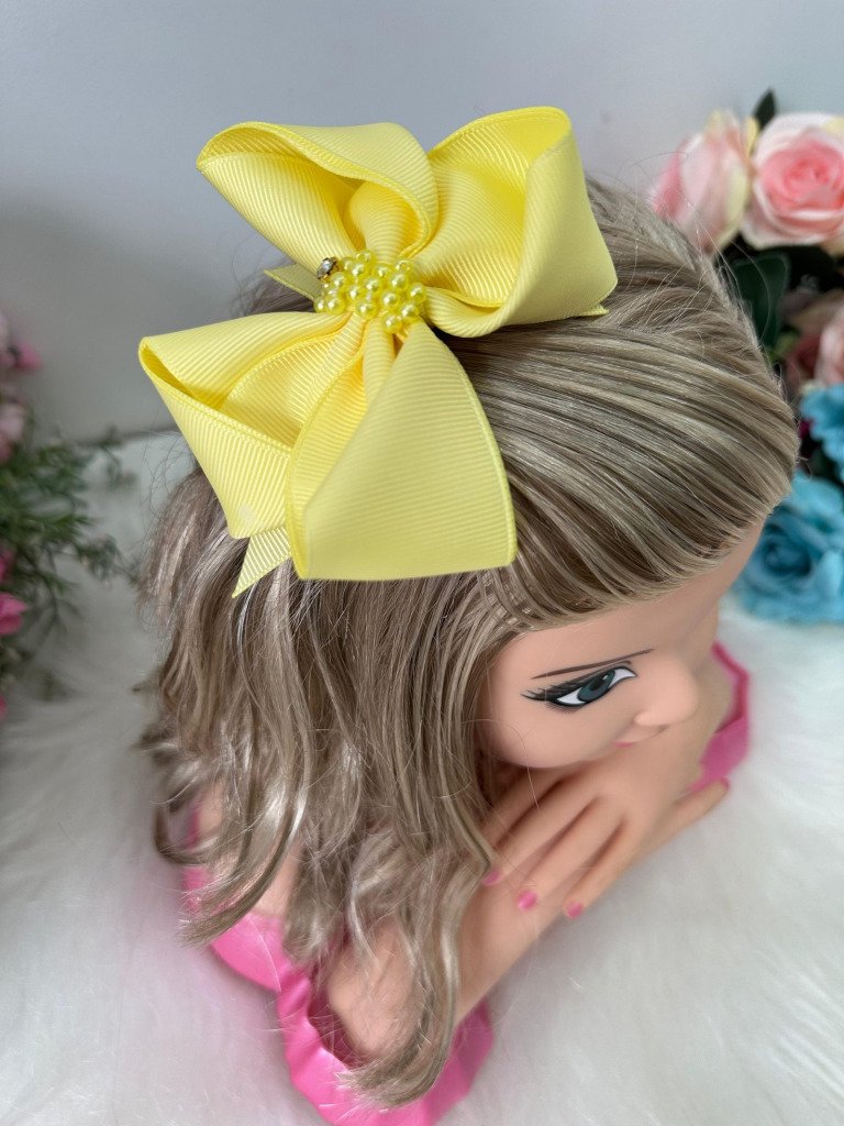 Laço Belli Strass Maria Alice Amarelo