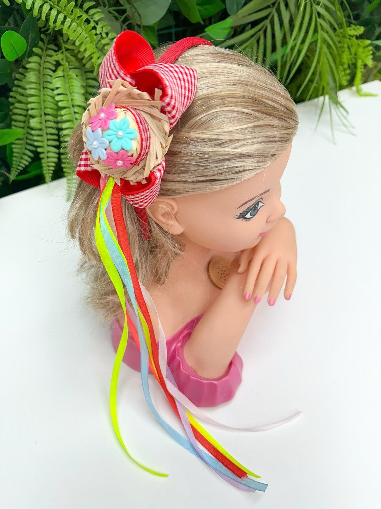 Tiara Belli Vermelho Xadrez Junino