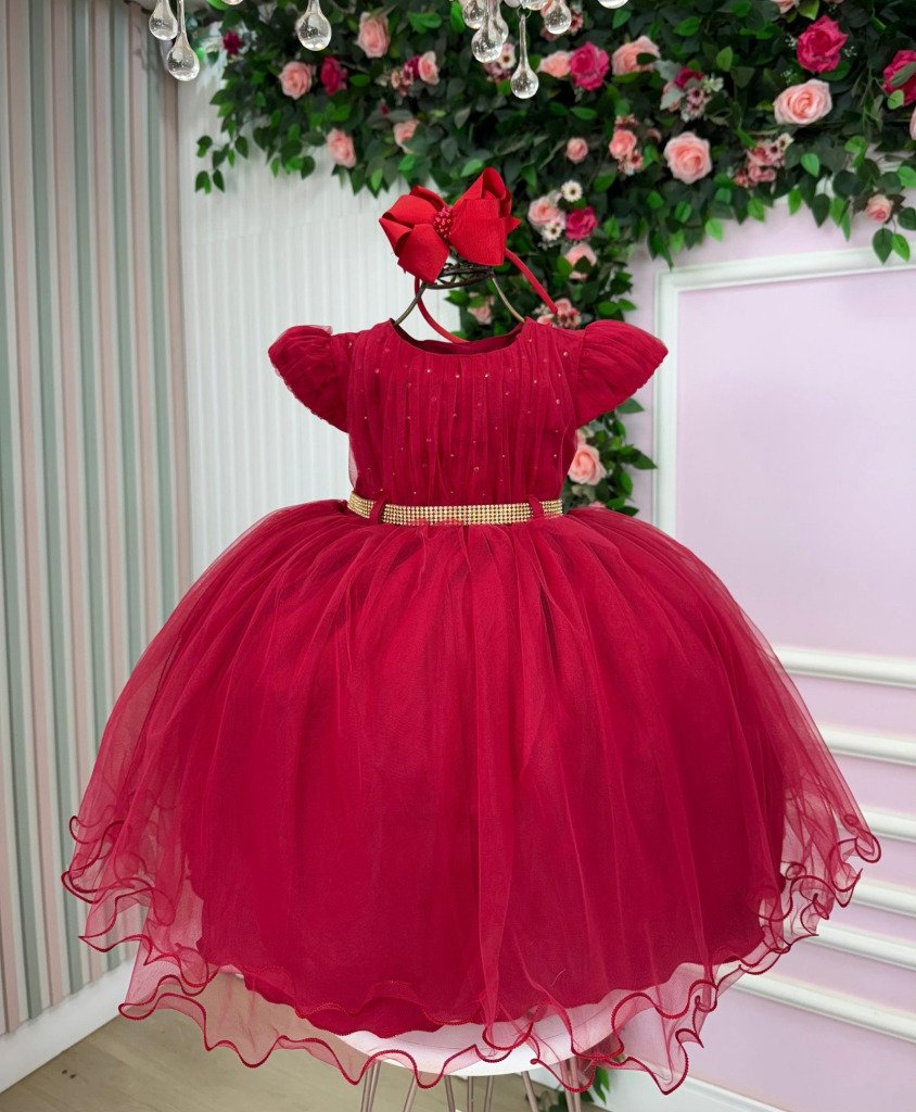 Vestido Menina Bonita Monique Vermelho