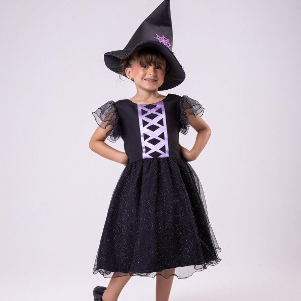 Vestido Tematicos Kids Halloween Encanto Sombrio