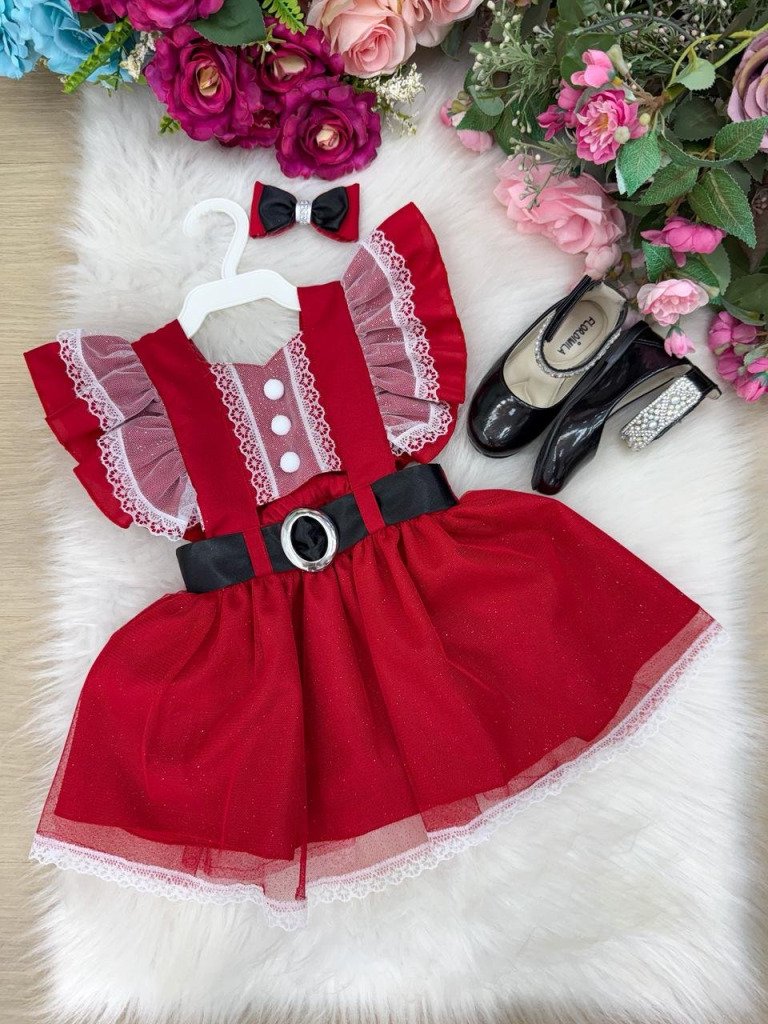 Romper/Vestido Princesa Belli Noel Vermelho – Natal