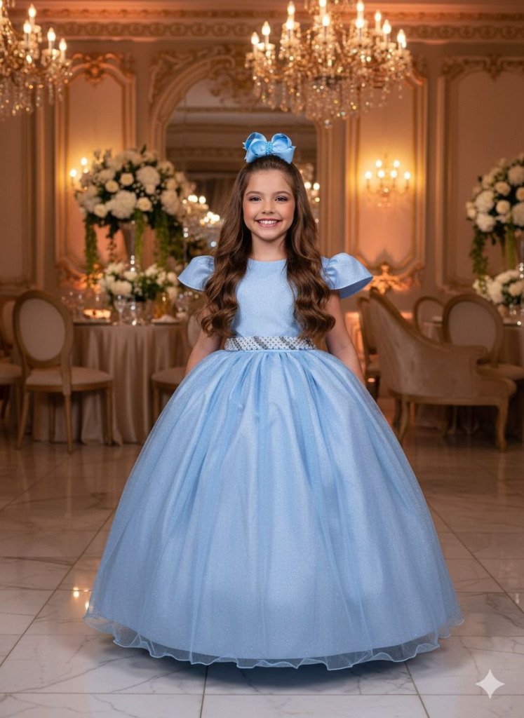 Vestido Marie Longo Heloisa Azul Bebe