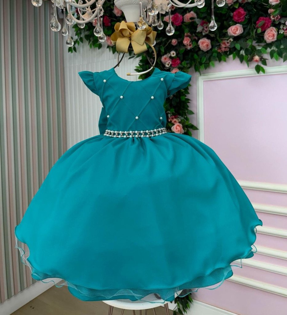 Vestido Ysa Kids Francine Verde Jade