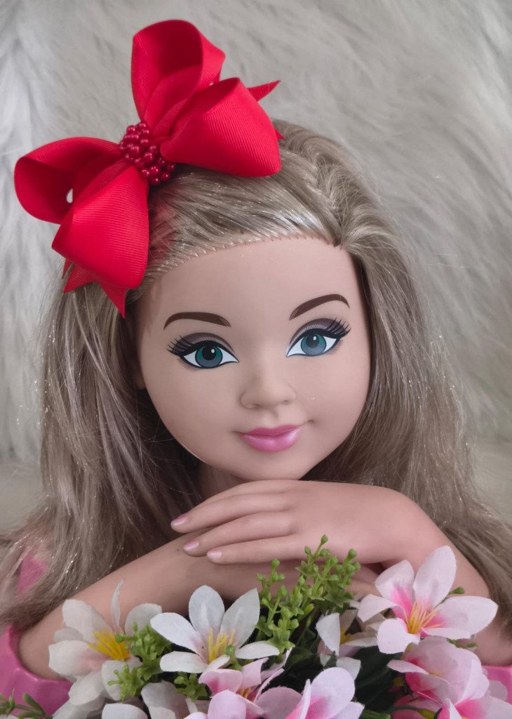 Laço Belli Bico de Pato Vermelho Miolo de Perolas