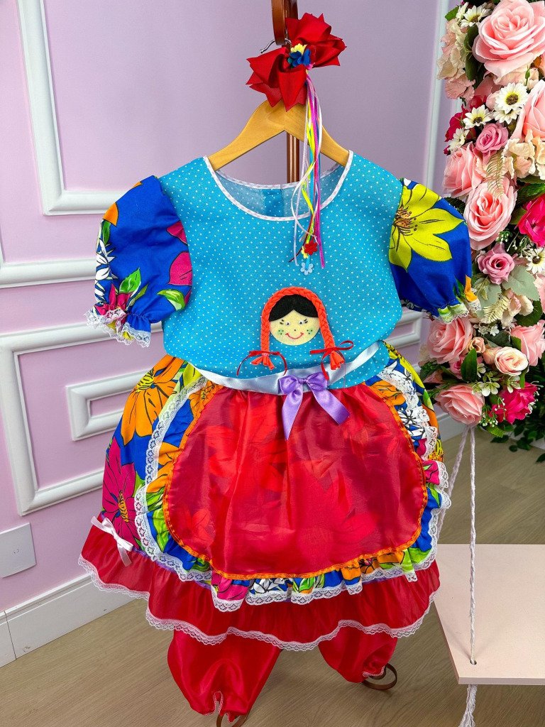 Vestido Junino Boneca Mariana