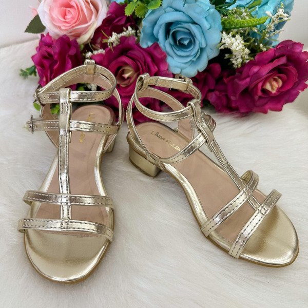 Sandalia Flor Di Mila Mariana Dourada