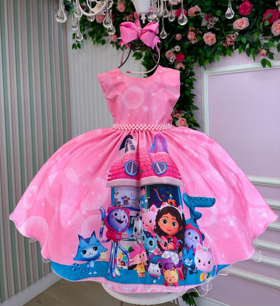Vestido Tematicos Ysa Kids A Casa Magica da Gabby Rosa
