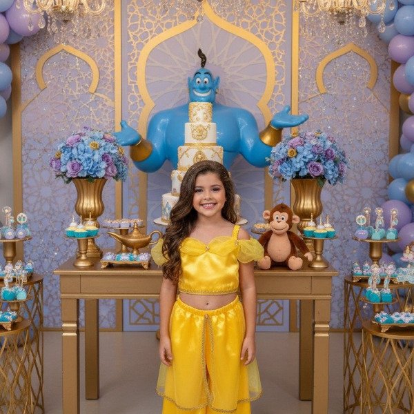 Fantasia Princesa Belli Princesa Jasmine Amarela Modelo 2