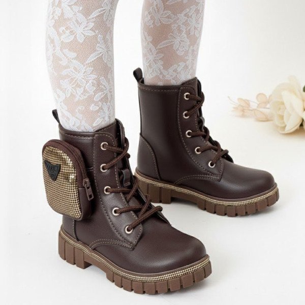 Bota/Coturno Nilqi Malu Bolsinha Cano Baixo Marrom-Café