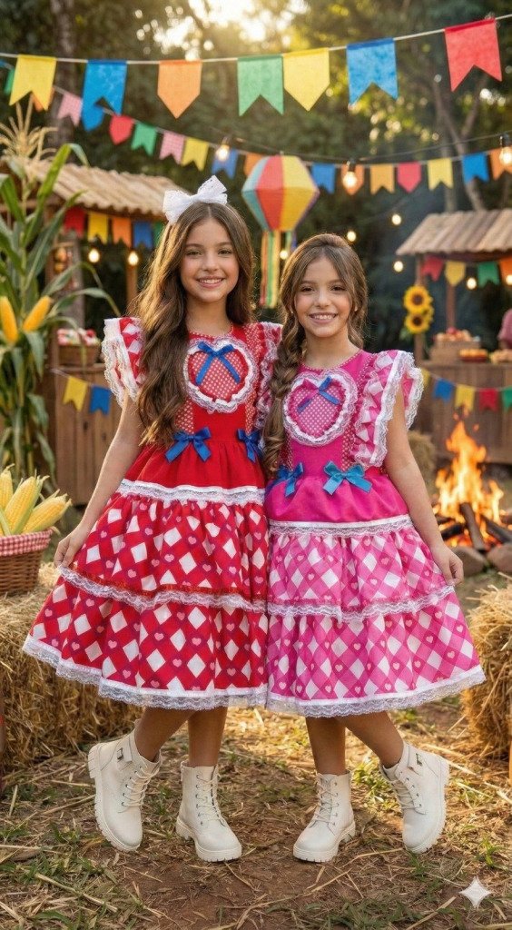 Vestido Bella Child Junino Quermesse do Coração