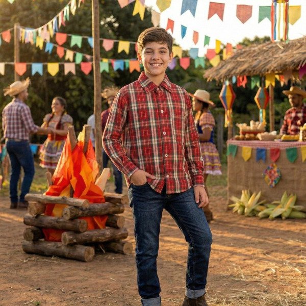 Camisa Xadrez Junina Juarez