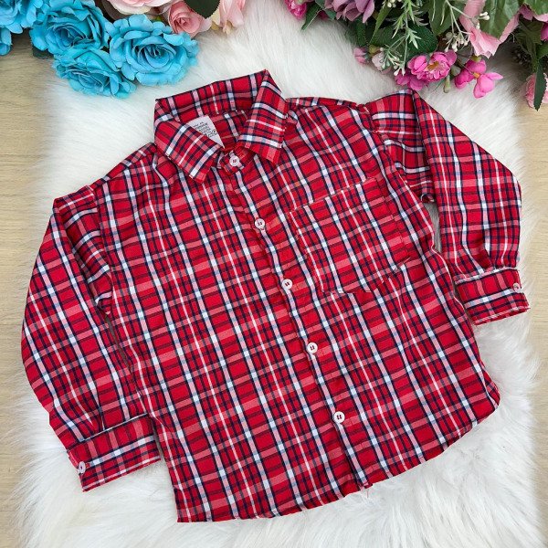 Camisa Xadrez Junina Eduardo Vermelho