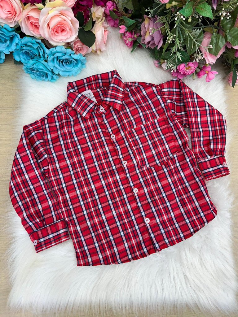 Camisa Xadrez Junina Eduardo Vermelho