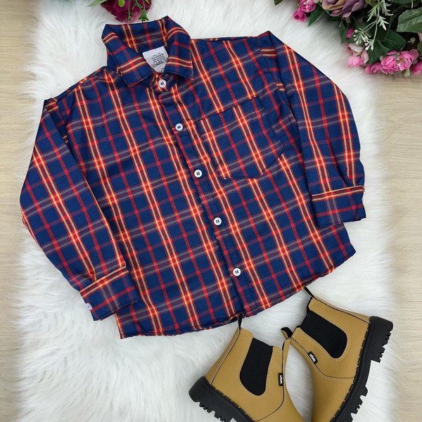 Camisa Xadrez Junina Magno Azul