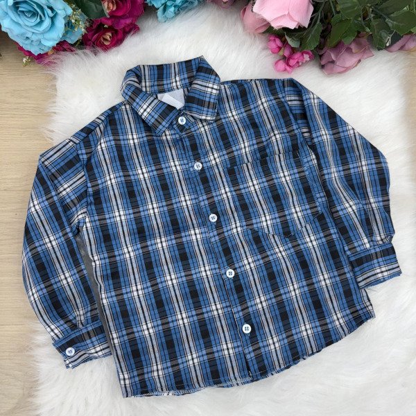 Camisa Xadrez Junina Caique Azul