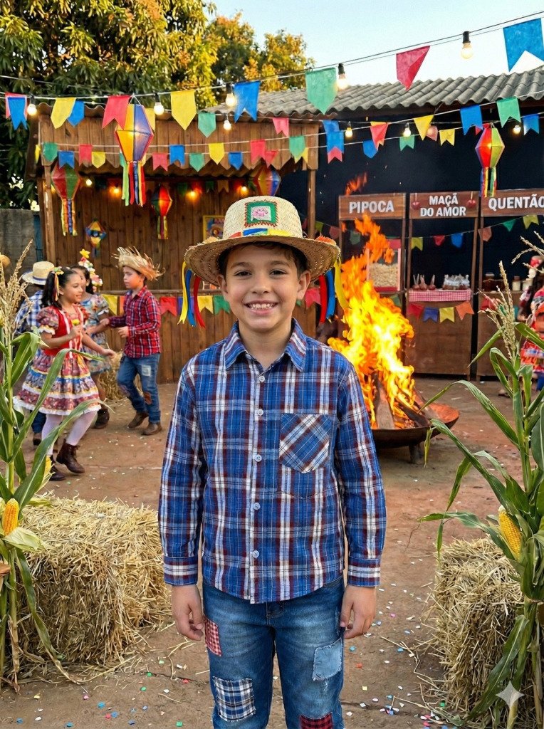 Camisa Junina Xadrez Zion Azul