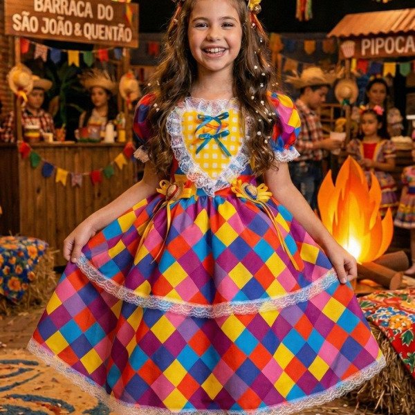 Vestido Marie Junino Coração Caipira