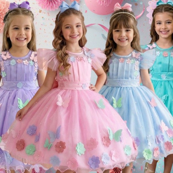 Vestido Marie Jardim Encantado Isis Luxinho + Saiote