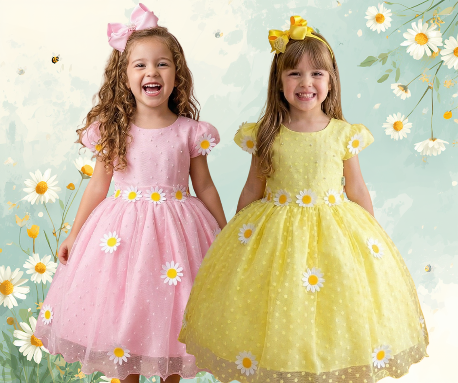 Vestido Marie Jardim Encantado Margaridas