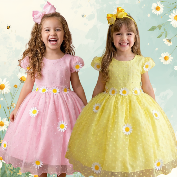 Vestido Marie Jardim Encantado Margaridas + Saiote