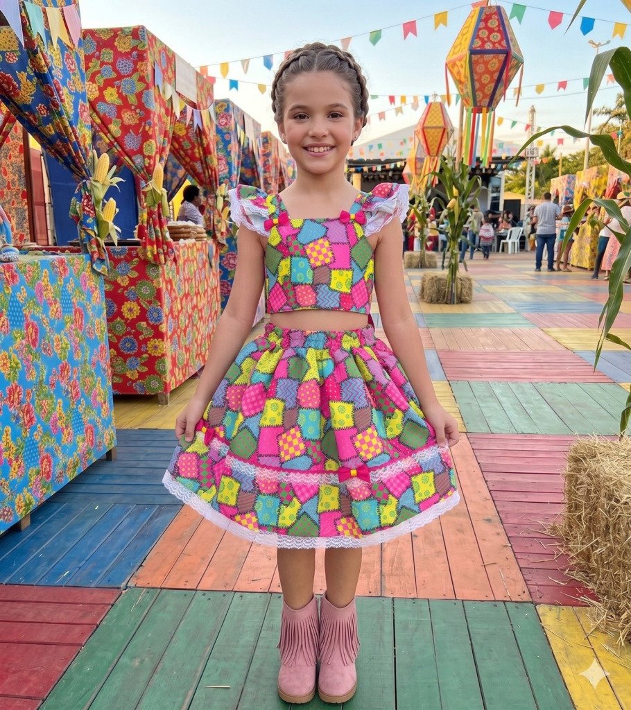 Conjunto Mini Miss Junino Magia do Sertão