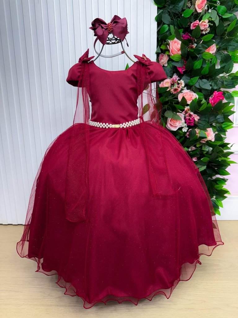 Vestido Banana Club Longo Diamante Marsala