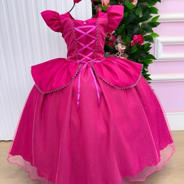 Fantasia/ Vestido Mini Miss Longo A Bela Adormecida – Aurora Pink