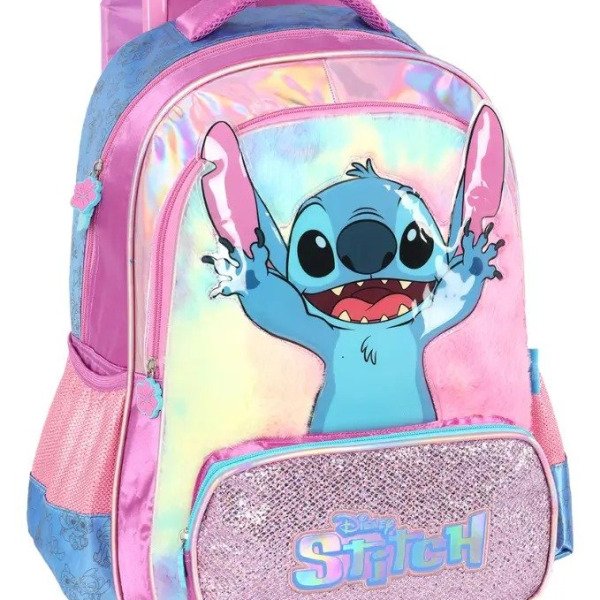 Mochila de Rodinhas Stitch Roxa