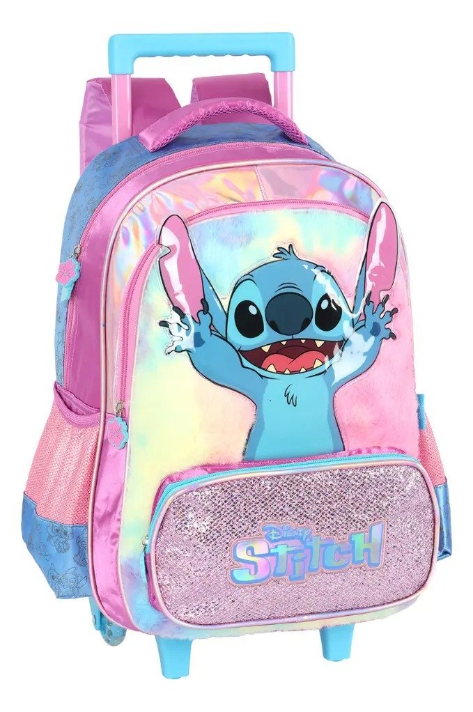 Mochila de Rodinhas Stitch Roxa
