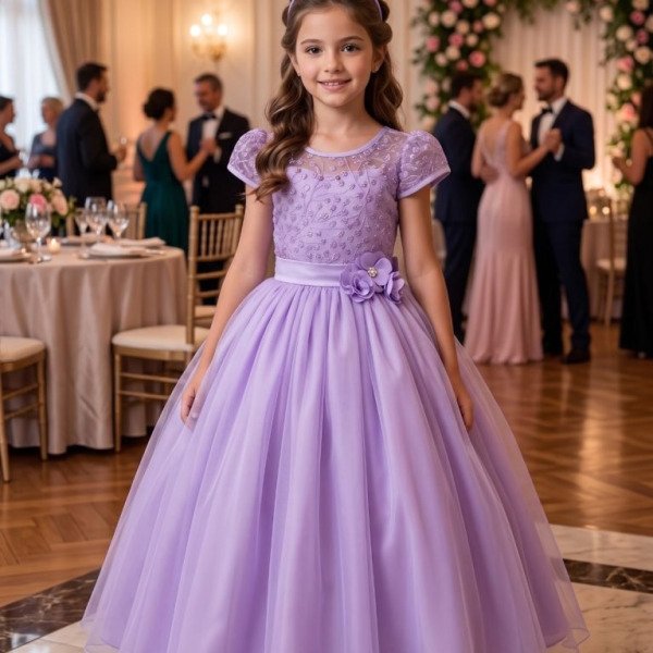 Vestido Mini Miss Longo Carol Lilas