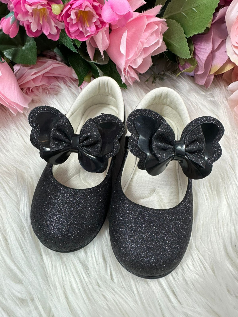 Sapatilha Flor Di MIla Baby Preto Gliter