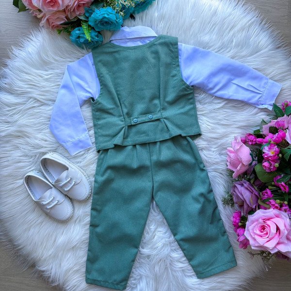 Conjunto Miss Cherry Social Leonardo Colete Verde