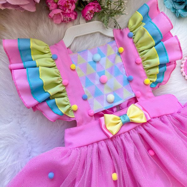 Romper/Vestido Princesa Circo -Doces -Doceria – Candy Rosa