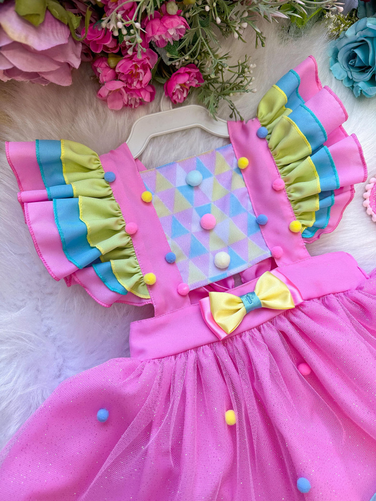 Romper/Vestido Princesa Circo -Doces -Doceria – Candy Rosa