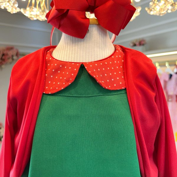 Fantasia Infantil Chiquinha Verde e Vermelho Festas