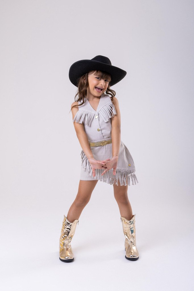 Conjunto Blogueirinha Boiadeira Maraisa Jeans Off