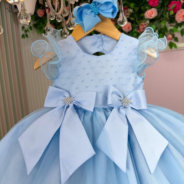Vestido Marie Bebe Mia Azul Bebe
