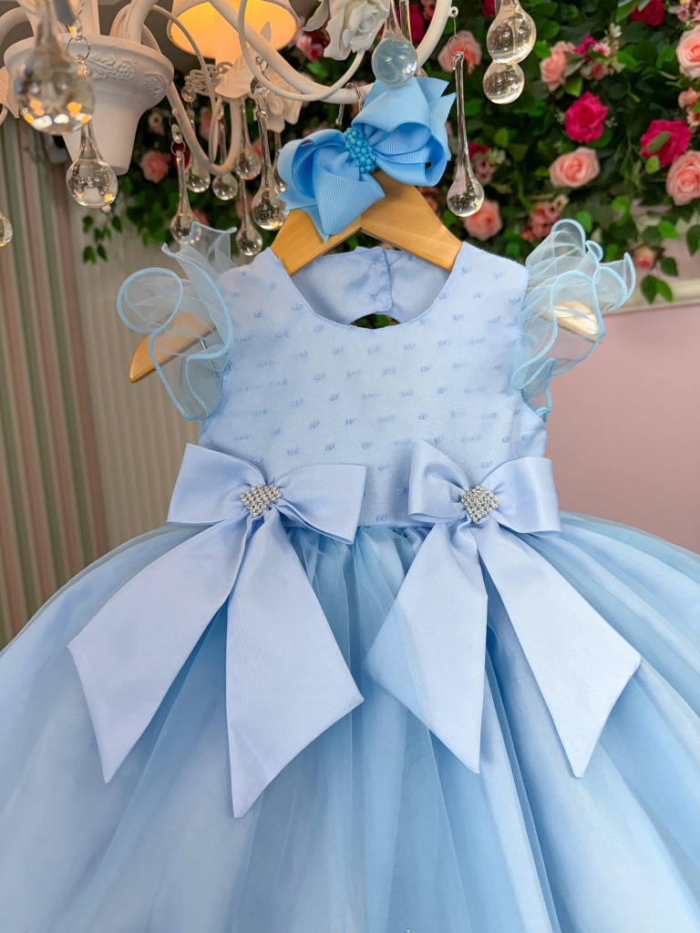 Vestido Marie Bebe Mia Azul Bebe