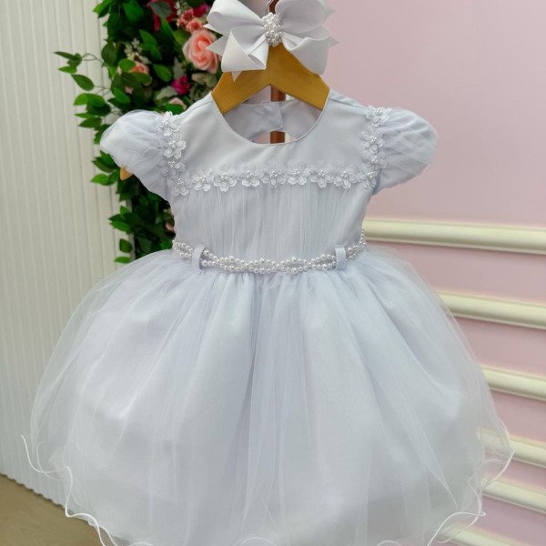 Vestido Menina Bonita Bebe Ana Livia Branco