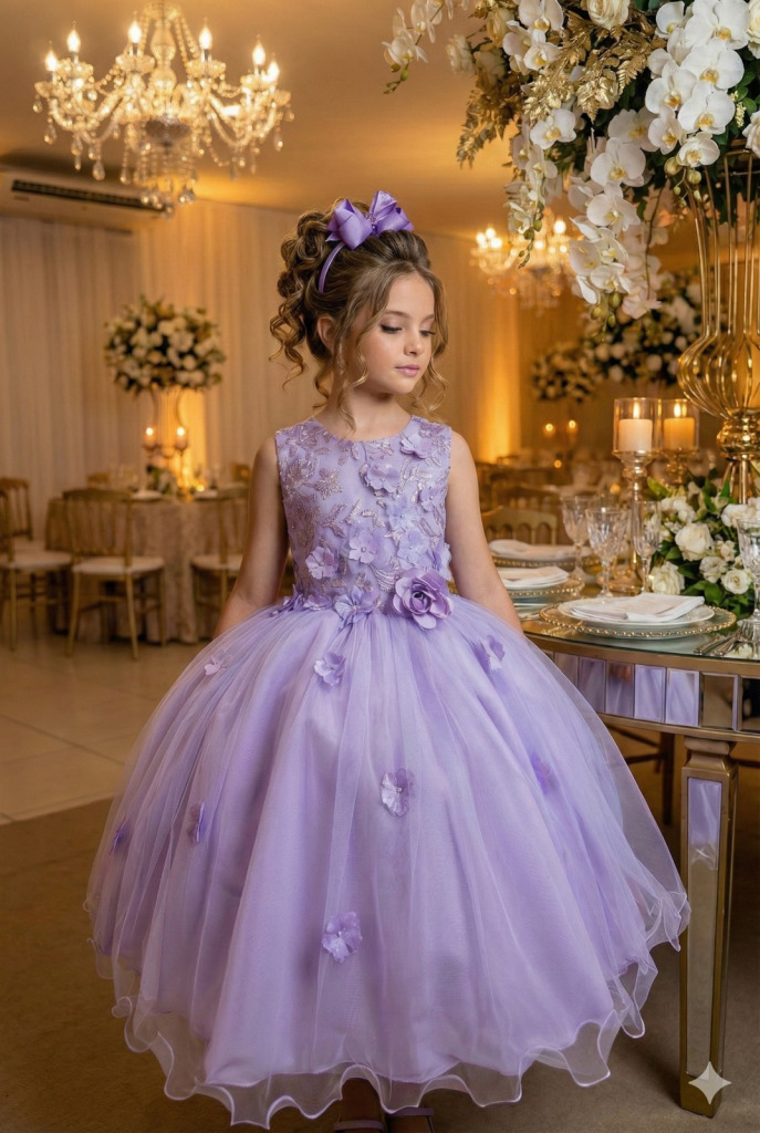 Vestido Juvenil Vila Lele Regata Flores Lilas