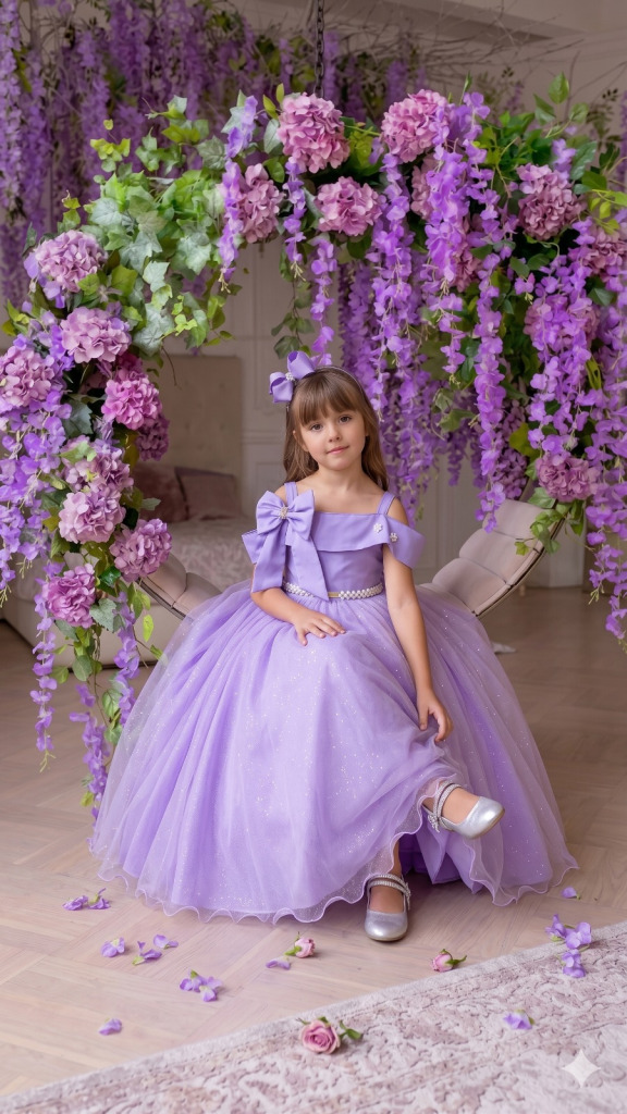 Vestido Banana Club Longo Doce Elegancia Lilas